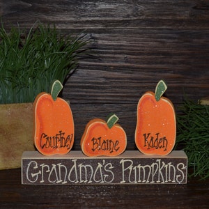 Fall Decor Personalized Thanksgiving Decor Personalized Pumpkins Family Block Set Personalized Grandma Gift Thanksgiving Decoration Holiday image 6