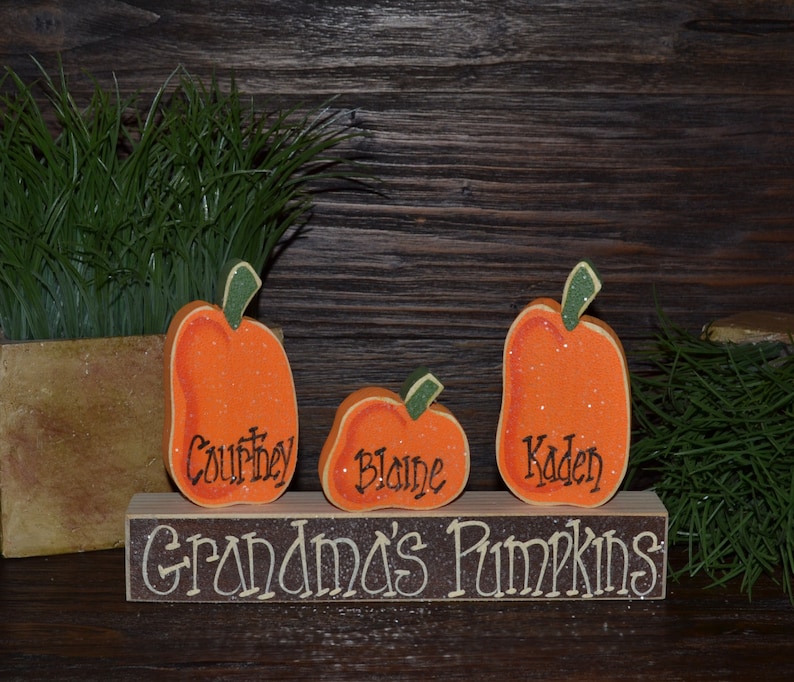 Fall Decor Personalized Thanksgiving Decor Personalized Pumpkins Family Block Set Personalized Grandma Gift Thanksgiving Decoration Holiday image 6