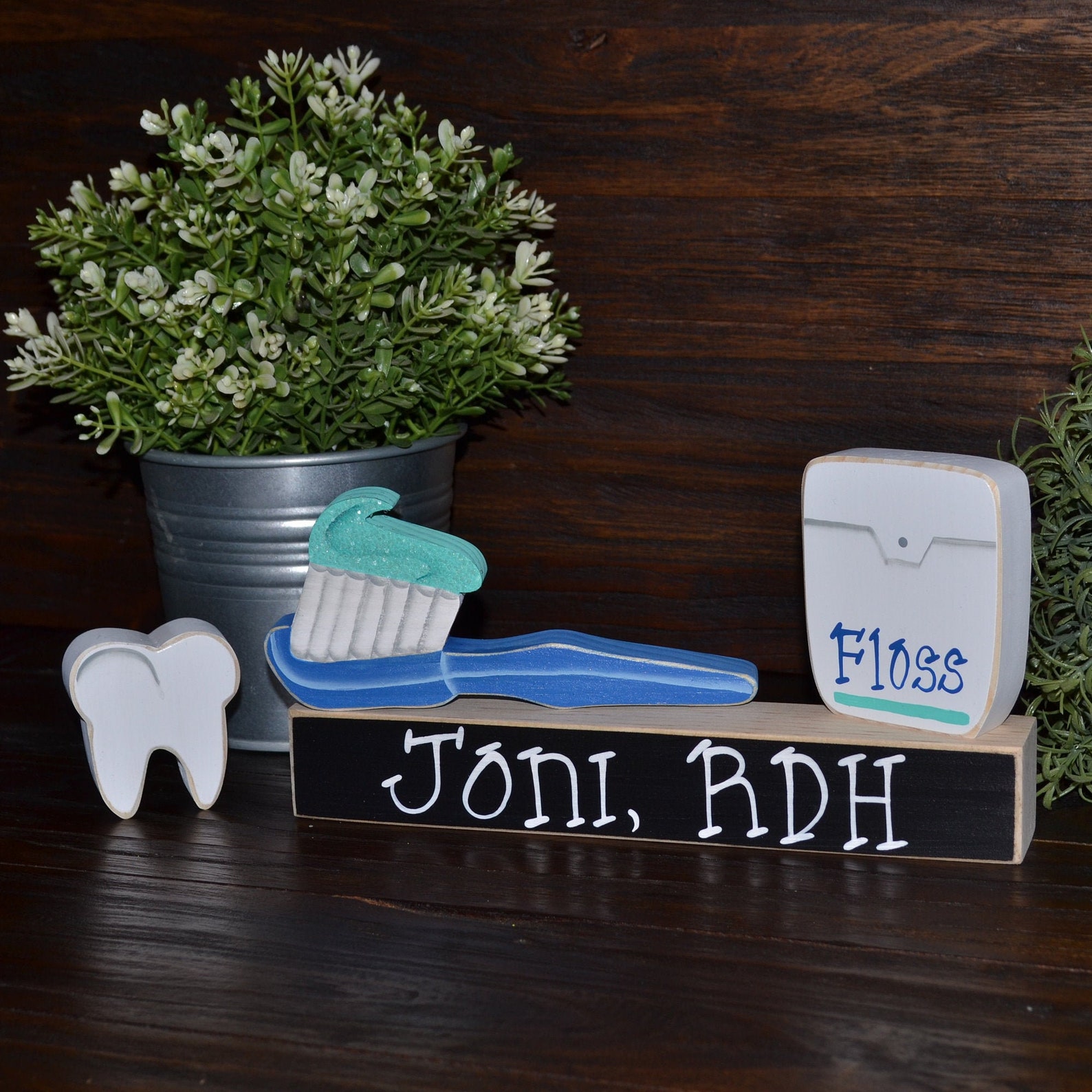 Personalized Dental Hygienist Gift Block Set Personalized Etsy
