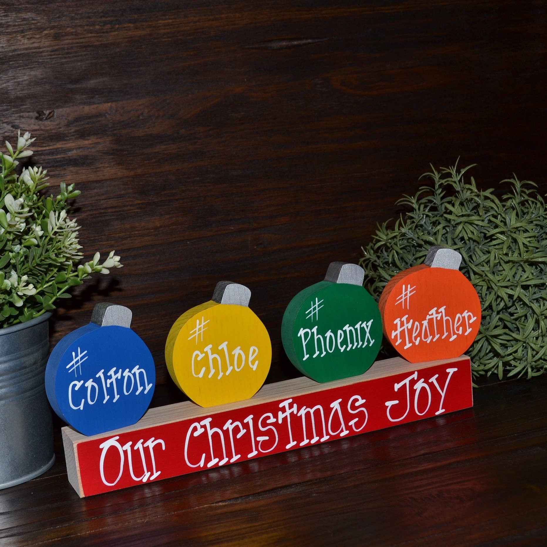 Personalized Family Christmas Ornament Block Set Custom Holiday Ornament Gift Holiday Decor Personalized Christmas Decoration Grandma Gift