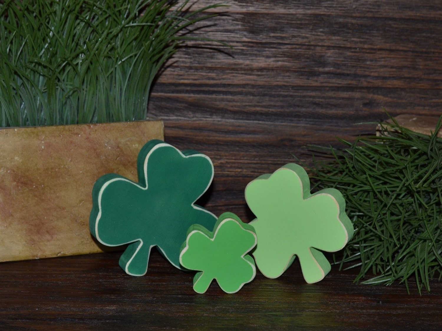 St. Patrick's Day Tiered Tray Decor Block Set Shamrock Clover Set…