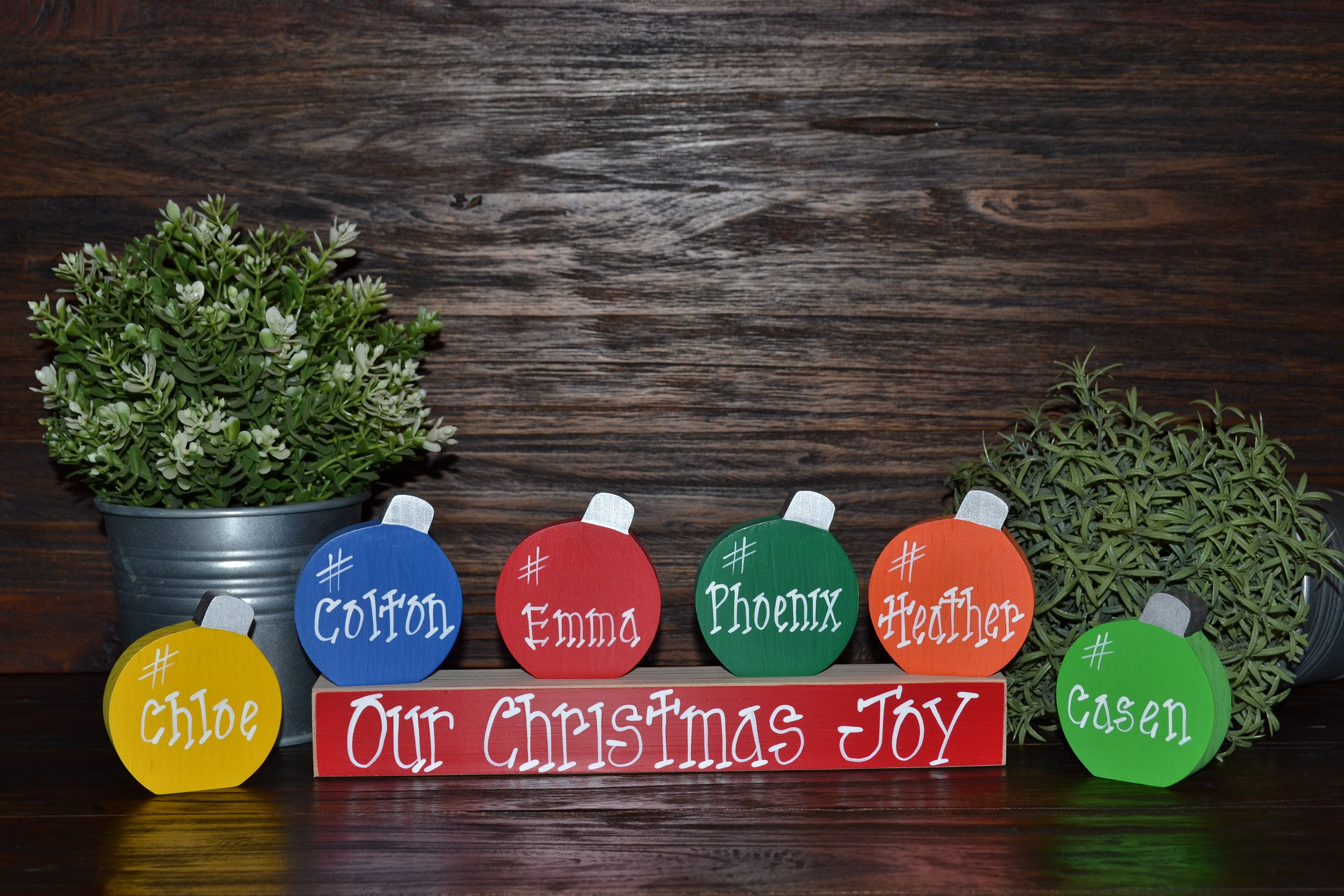 Personalized Family Christmas Ornament Block Set Custom Holiday Ornament Gift Holiday Decor Personalized Christmas Decoration Grandma Gift