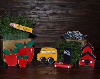 Personalized Teacher Appreciation Gift Back to School Tiered Tray Decor Teacher Name Plate Wedding Gift for Teacher Gift End of School Gift