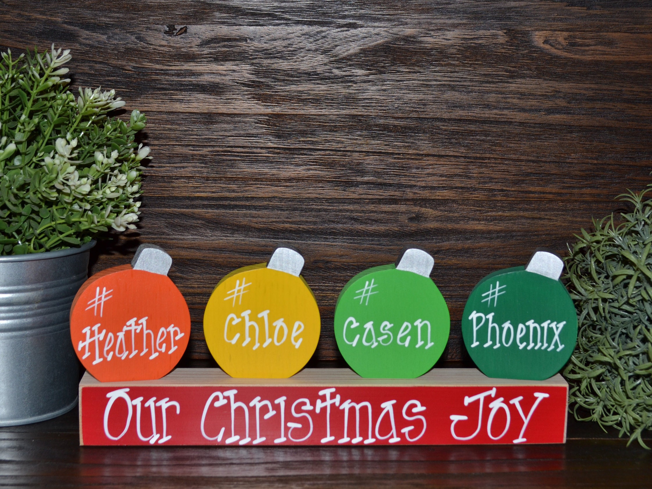 Personalized Family Christmas Ornament Block Set Custom Holiday Ornament Gift Holiday Decor Personalized Christmas Decoration Grandma Gift