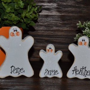 Ghost Blocks Personalized Halloween Tiered Tray Decor Blocks of Love Halloween Decoration Personalized Ghost Halloween Decor Family Gift image 3