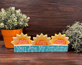 You Are My Sunshine Mother's Day Gift Summer Personalized Gift for Mom You Are My Sunshine Tiered Tray Sign Set You Are My Sunshine Blocks