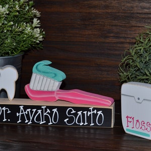 Personalized Dental Hygienist Gift Block Set Personalized Dentist Christmas Gift Block Set, RDH Graduation Gift, Dental Assistant, CDA Fuchsia