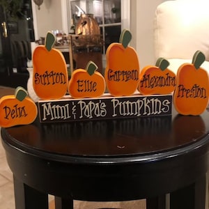 Fall Decor Personalized Thanksgiving Decor Personalized Pumpkins Family Block Set Personalized Grandma Gift Thanksgiving Decoration Holiday image 8