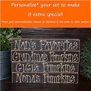 Fall Decor Personalized Thanksgiving Decor Personalized Pumpkins Family Block Set Personalized Grandma Gift Thanksgiving Decoration Holiday image 2