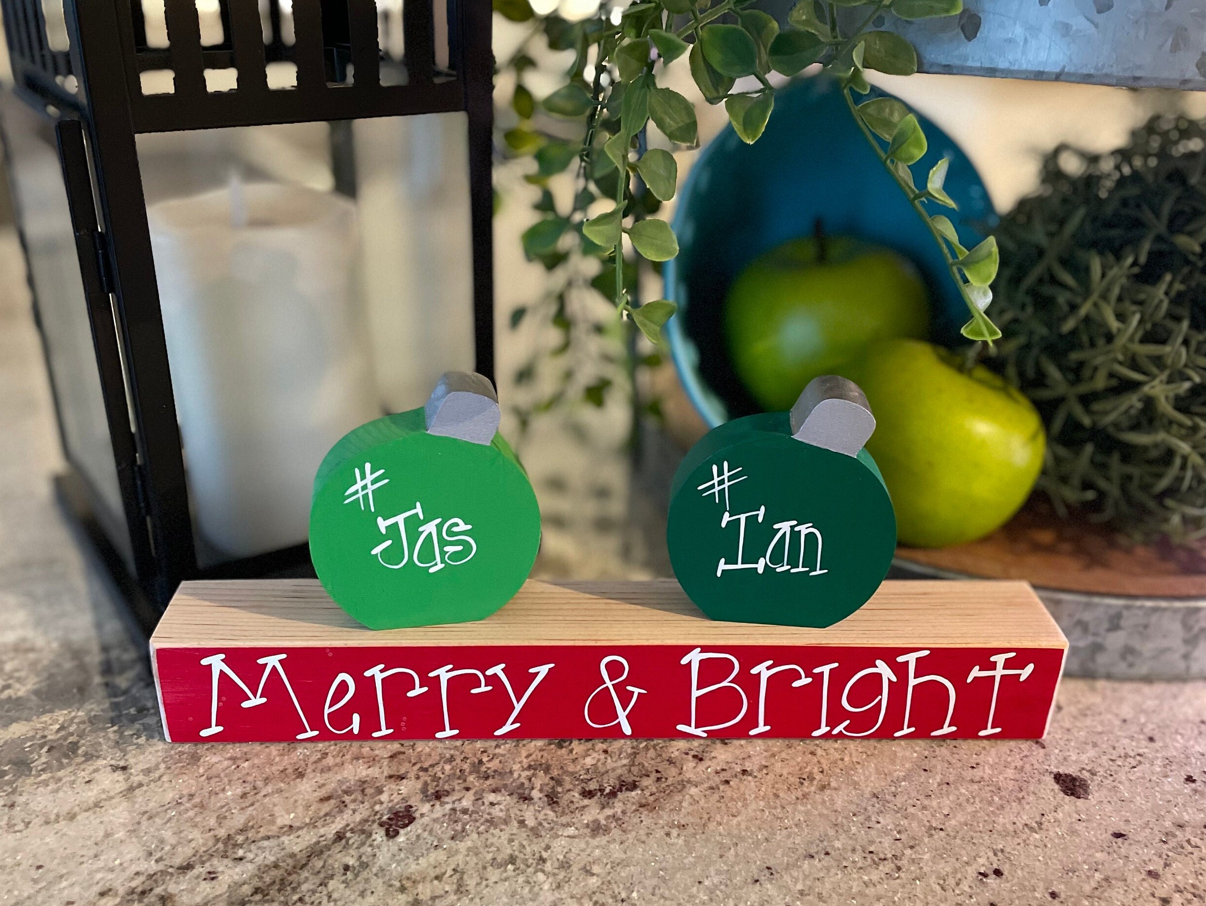 Personalized Family Christmas Ornament Block Set Custom Holiday Ornament Gift Holiday Decor Personalized Christmas Decoration Grandma Gift