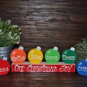Personalized Family Christmas Ornament Block Set Custom Holiday Ornament Gift Holiday Decor Personalized Christmas Decoration Grandma Gift