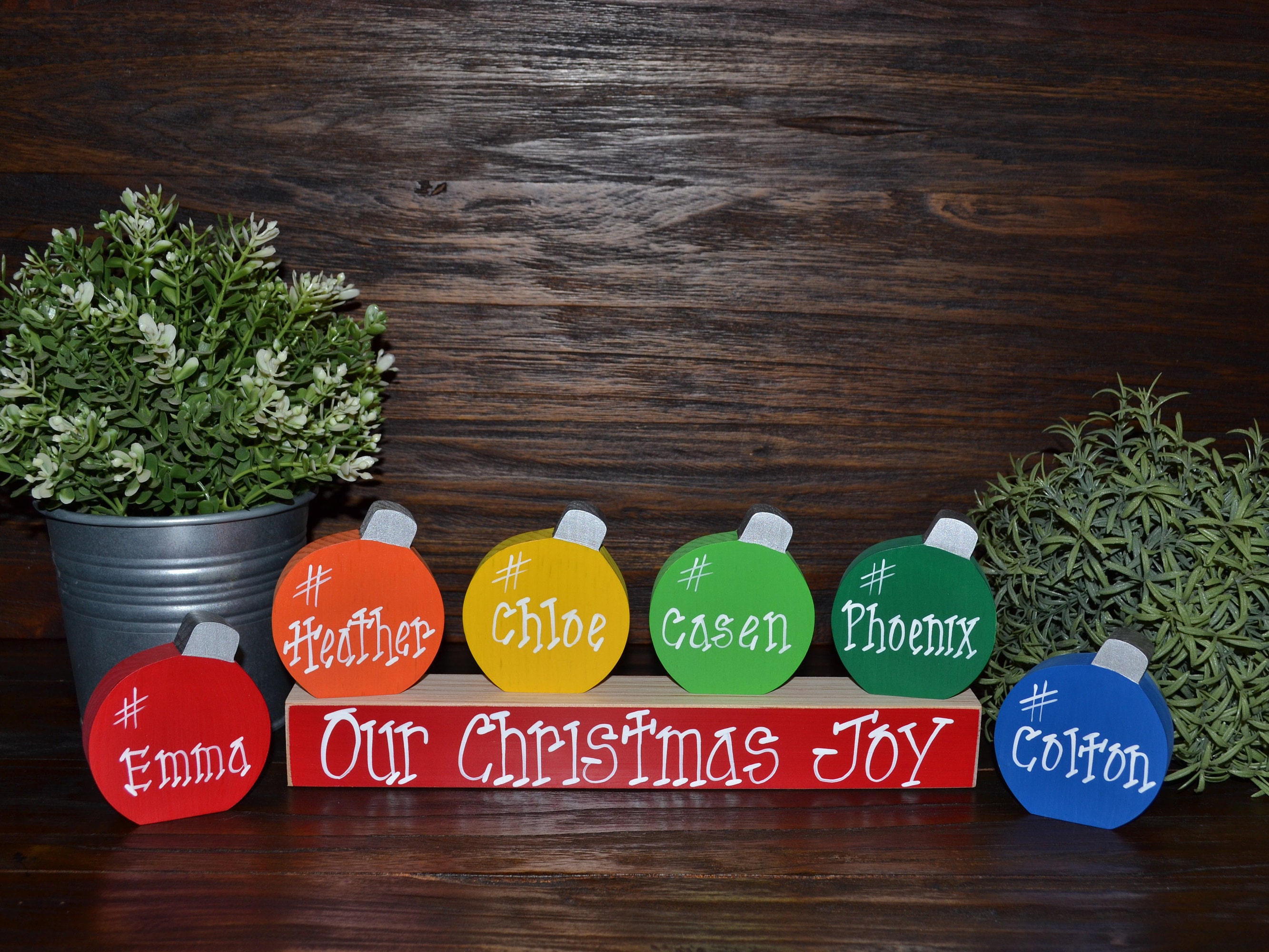 Personalized Family Christmas Ornament Block Set Custom Holiday Ornament Gift Holiday Decor Personalized Christmas Decoration Grandma Gift