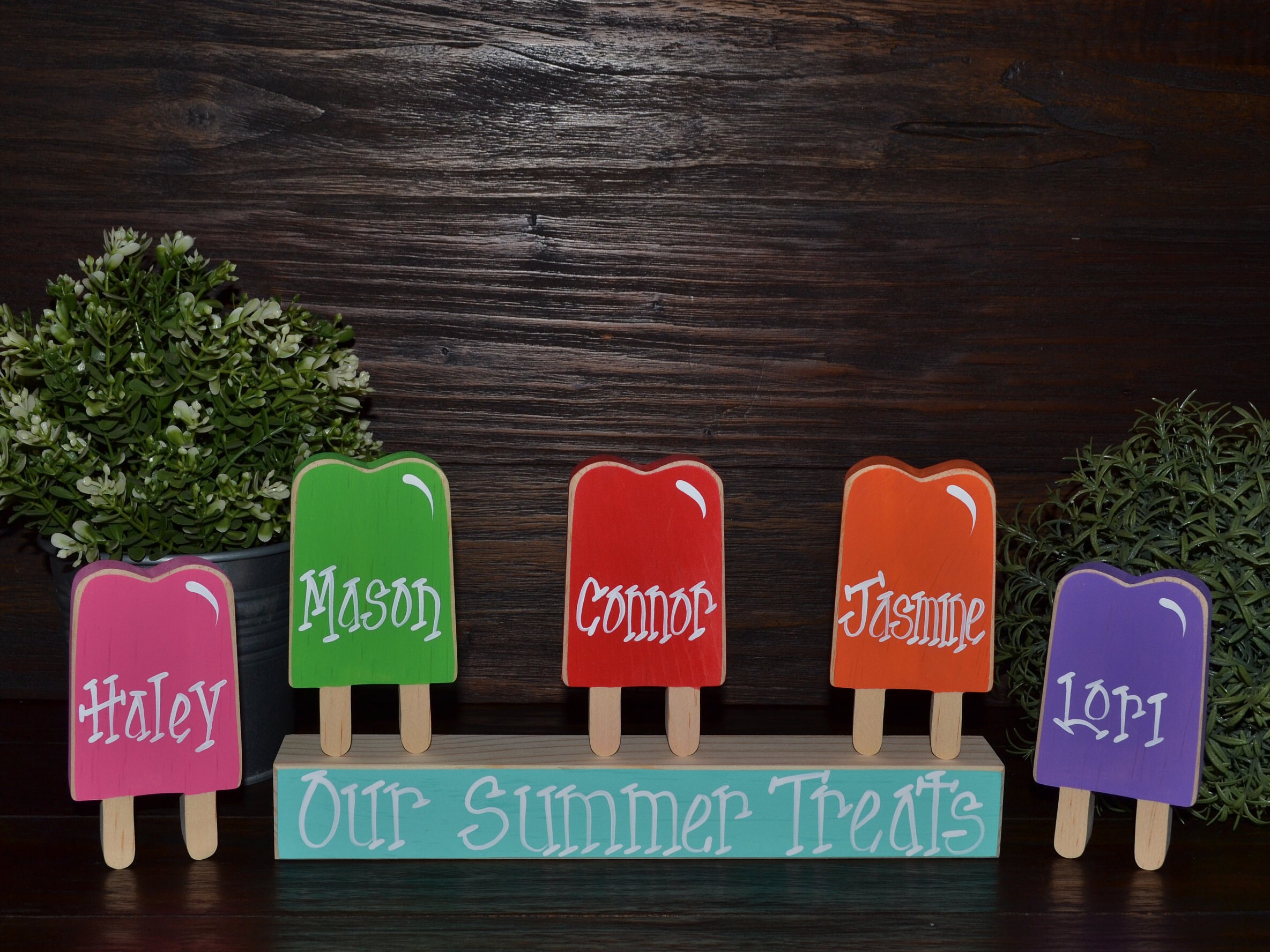 Personalized Popsicle Summer Decor Popsicle Blocks Personalized