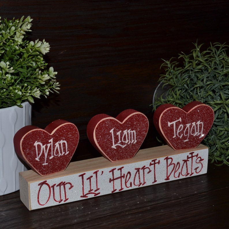 Valentine's Day Decor Personalized Family Gift Wood Heart | Etsy
