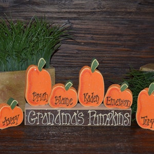 Fall Decor Personalized Thanksgiving Decor Personalized Pumpkins Family Block Set Personalized Grandma Gift Thanksgiving Decoration Holiday image 4