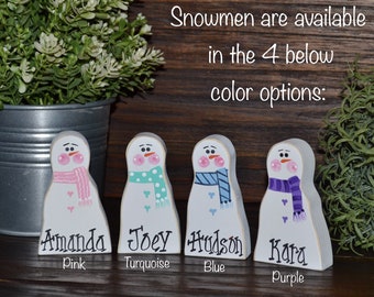 ADD-ON Snowmen for Grandmas Frosty Friends Block Set Personalized Snowman Winter Decor Holiday Decor Personalized Snowmen