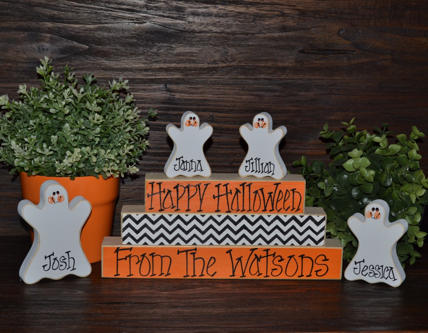 Chevron Personalized Halloween Decor Family Name Decor Halloween Deco…