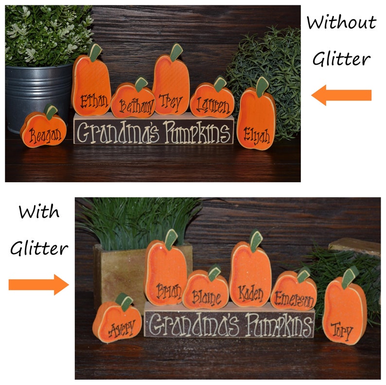 Fall Decor Personalized Thanksgiving Decor Personalized Pumpkins Family Block Set Personalized Grandma Gift Thanksgiving Decoration Holiday image 3