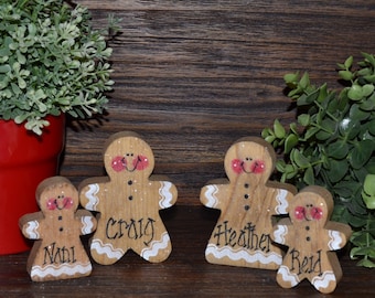 Christmas Decor Personalized Gingerbread Family Set Primitive Holiday Home Decor Christmas Decoration Personalized Christmas Family Gift Set