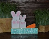 Easter Block Set-Personalized Wood Block Love Set - home decor primitive block gift holiday personalized wood sign Easter Decor