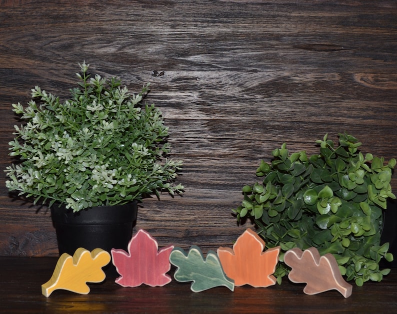 Fall Leaves Decor Fall Shelf Sitter Fall Mantle Decoration image 0