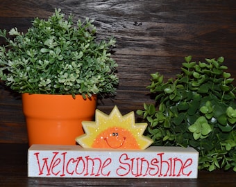 You Are My Sunshine Block Set-Personalized Wood Block Love Set Welcome Sunshine Spring decoration Summer Decor Stacking Blocks