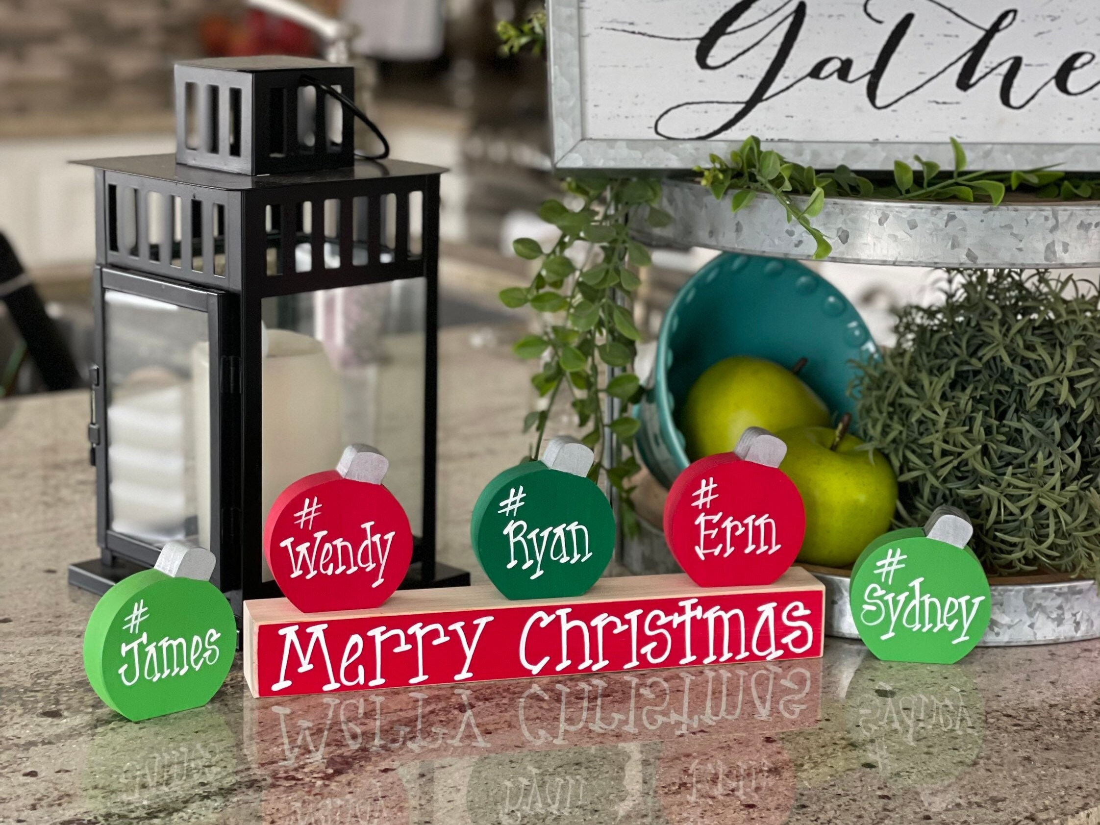 Personalized Family Christmas Ornament Block Set Custom Holiday Ornament Gift Holiday Decor Personalized Christmas Decoration Grandma Gift