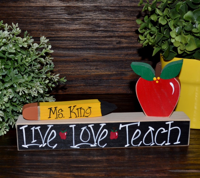 Personalized Teacher Name Plate Gift Personalized Teacher Gift Etsy