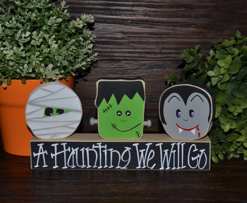 Halloween Decor Little Monsters Accent Pieces Dracula Etsy