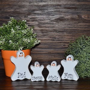 Ghost Blocks Personalized Halloween Tiered Tray Decor Blocks of Love Halloween Decoration Personalized Ghost Halloween Decor Family Gift image 2