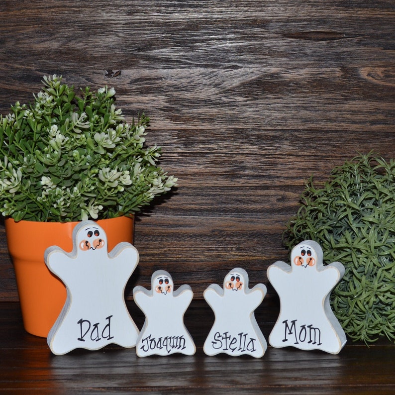 Ghost Blocks Personalized Halloween Tiered Tray Decor Blocks of Love Halloween Decoration Personalized Ghost Halloween Decor Family Gift image 2