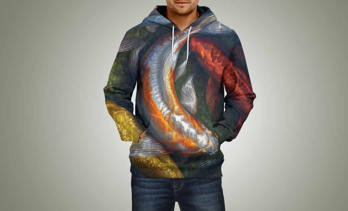 Great awesome koi fish art hoodie sweater full print custom Etsy