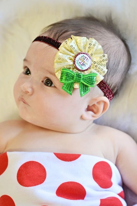 Items similar to First Christmas Headband, Holiday Headband, New Baby
