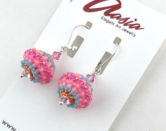 Beaded Bead Earrings-2