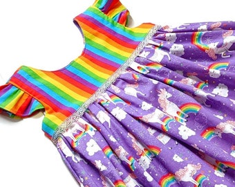 Unicorn and Rainbows toddler dress size 2t