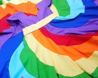 Rainbow Twirl Dress, extra full skirt!
