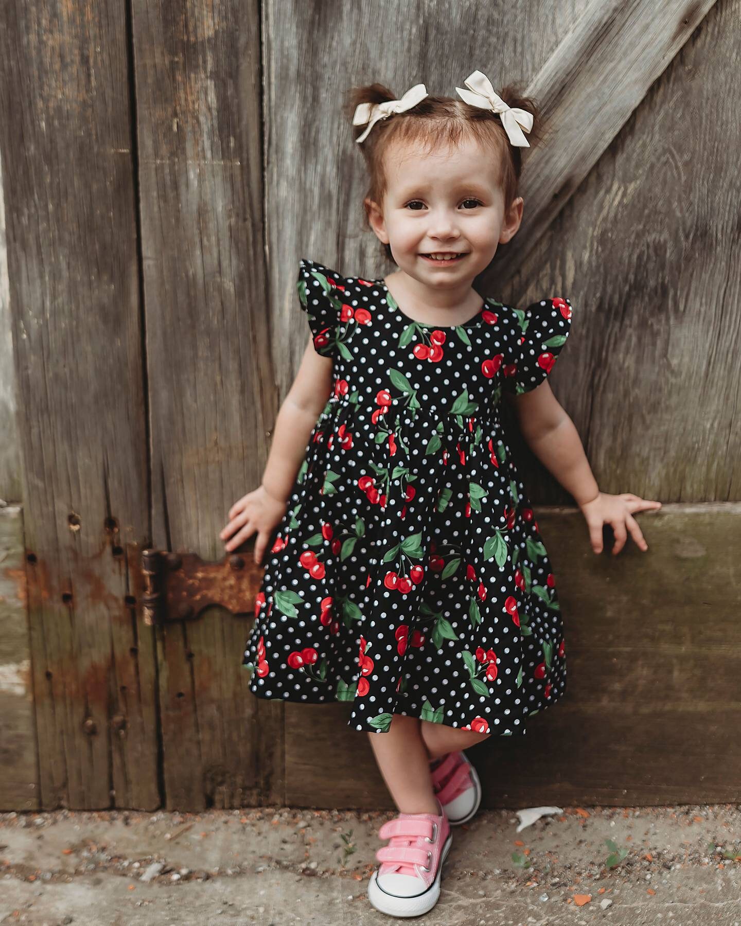 Cherry dress for babies toddlers and girls. Cherry dress with Etsy