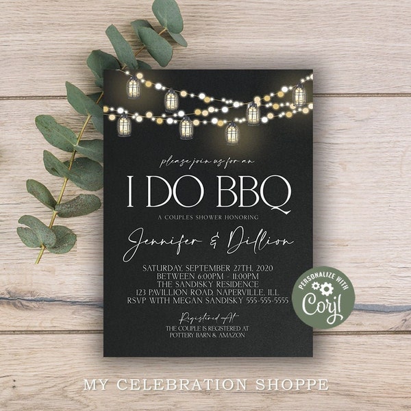 EDITABLE I Do BBQ Invitation Couples Shower, Engagement Invitations, Rustic Wood, Printable I Do BBQ Invitation Template, Instant Download