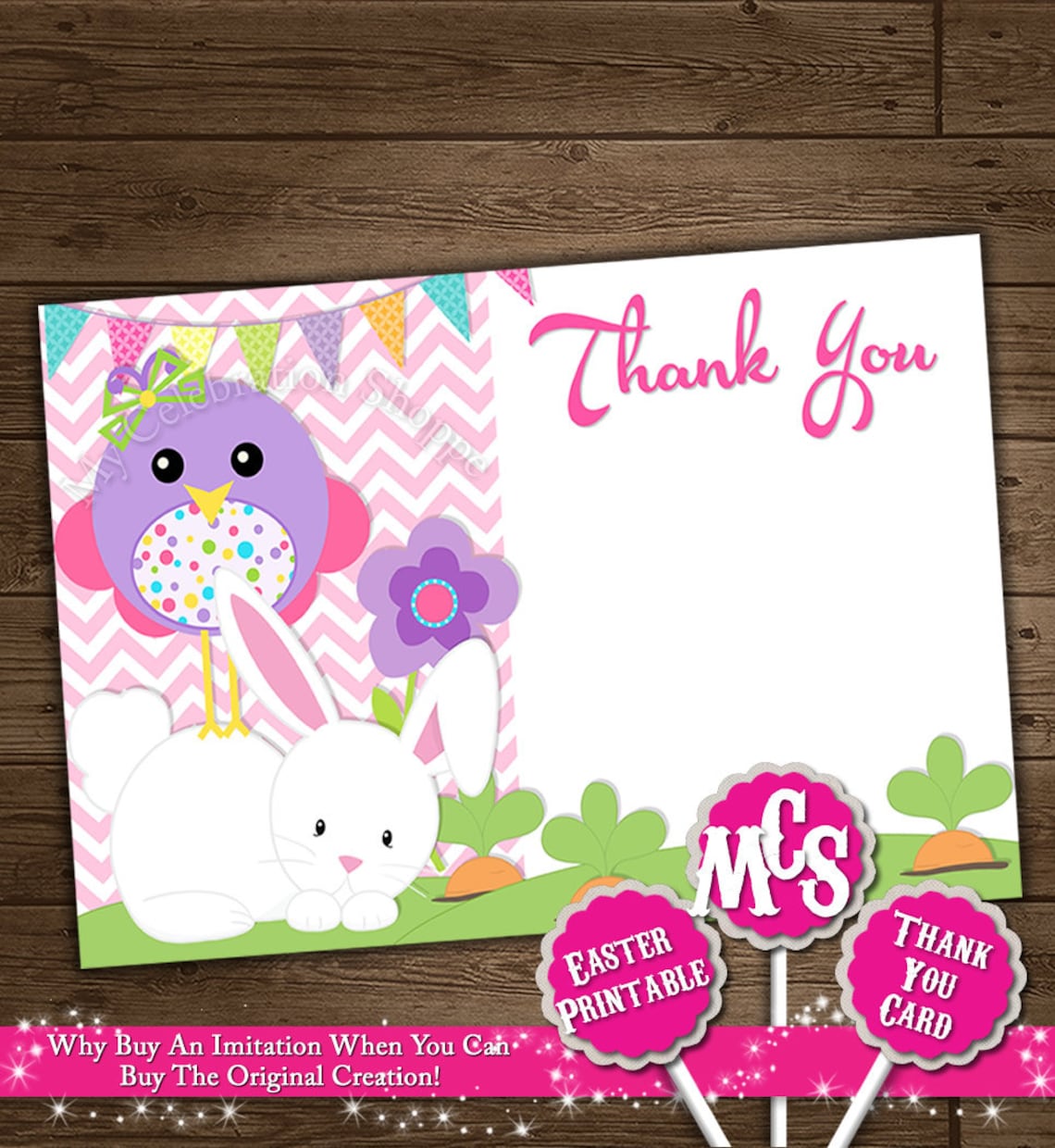 EASTER THANK YOU Card Thank You Easter Easter Printable Etsy