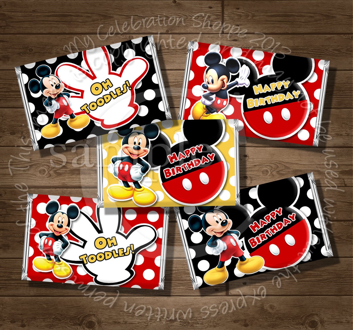 Mickey Mouse Mini Candy Bar Wrappers Candy Bar Mickey Mouse Etsy