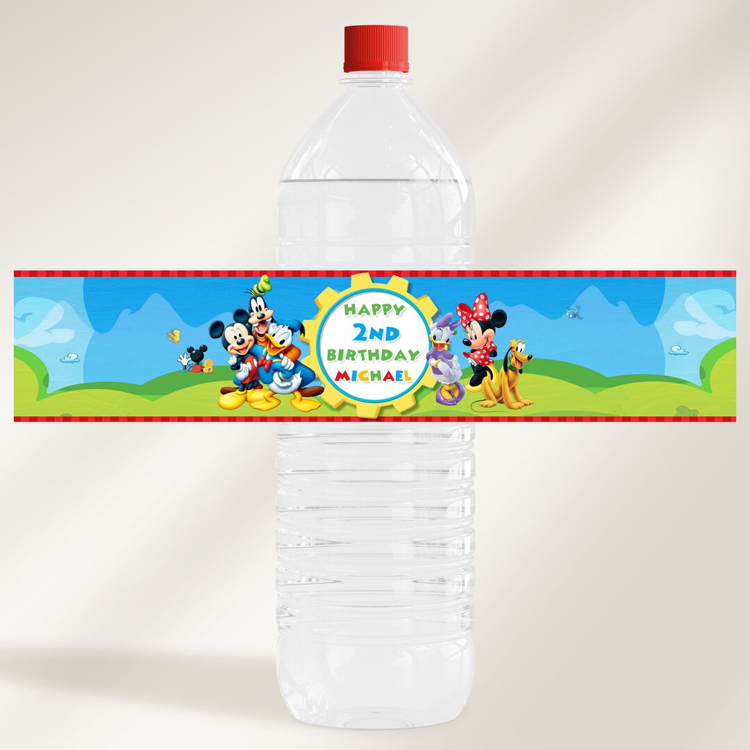 EDITABLE Mickey Mouse Clubhouse Water Bottle Wrappers Printable