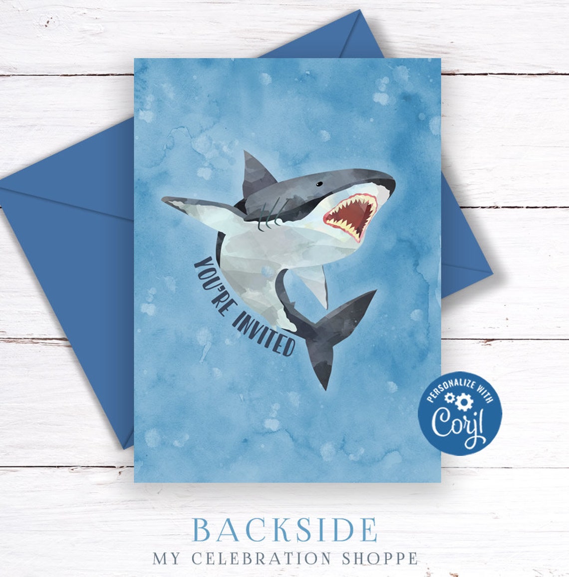 EDITABLE Shark Thank You Card Printable Shark Thank You | Etsy