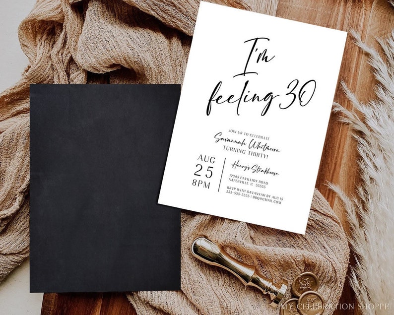 30th Birthday Invitation Template Editable Minimalist Adult - Etsy
