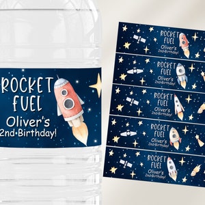 Outer Space Water Bottle Wrappers Template Editable Printable Galaxy Water Bottle Labels Birthday Party Space Water Wraps Download Corjl SP1