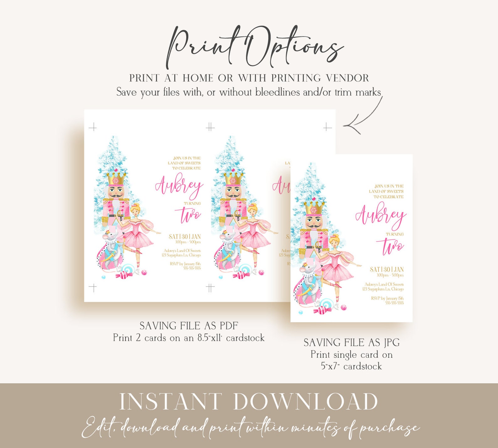 Nutcracker Birthday Invitation Template Editable Printable - Etsy