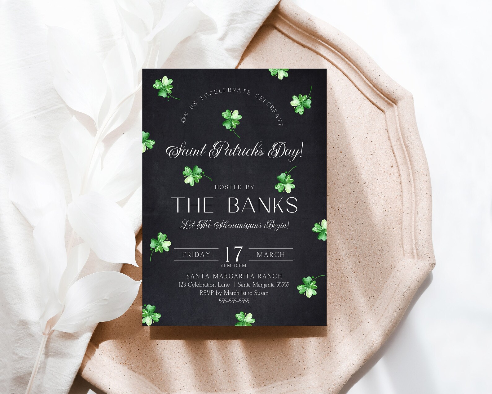 st patricks day dinner invitation