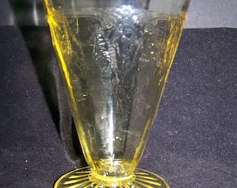 Cameo Yellow, 9 Oz Footed Tumbler, by ANCHOR HOCKING - Set Of Two (2)   ---   #C140281