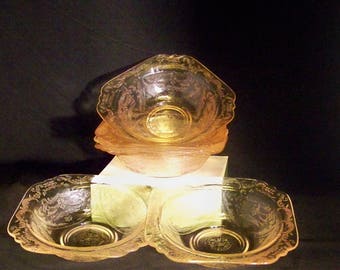Madrid Design Pink 6" Rim Bowl by Federal Glass Company  --  #C140106