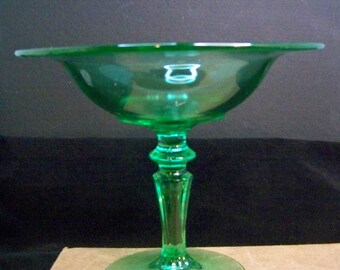 Tall Footed, Compote Dish, Roman Column Stem, Plain Edge, 6 Inches High   ---   #C140277