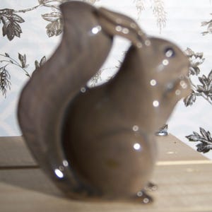 Royal Copenhagen 1960, Gray Hand Painted, &quot;DENMARK - 982 TL&quot; squirrel figurine.   ---   #C1210367